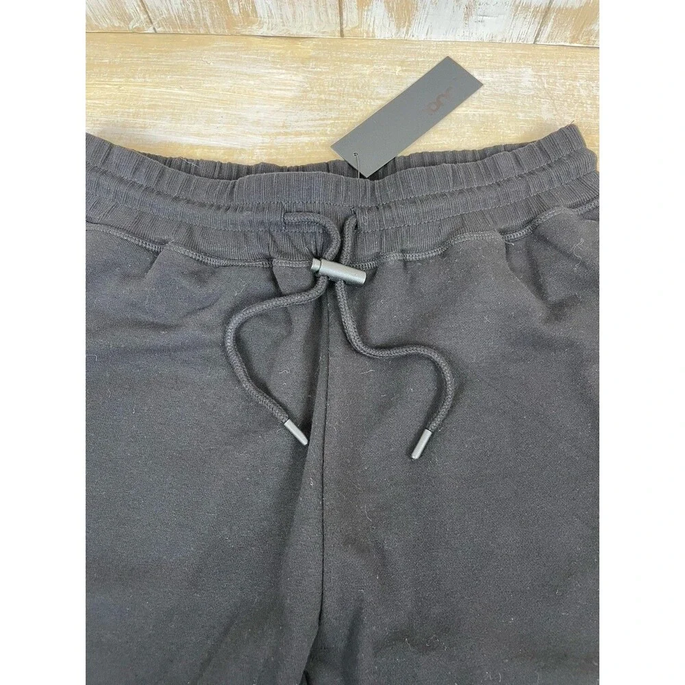 NWT Mono B Mens Size L Active Sweat Shorts Black Organic Cotton Blend Pull On - Picture 2 of 12